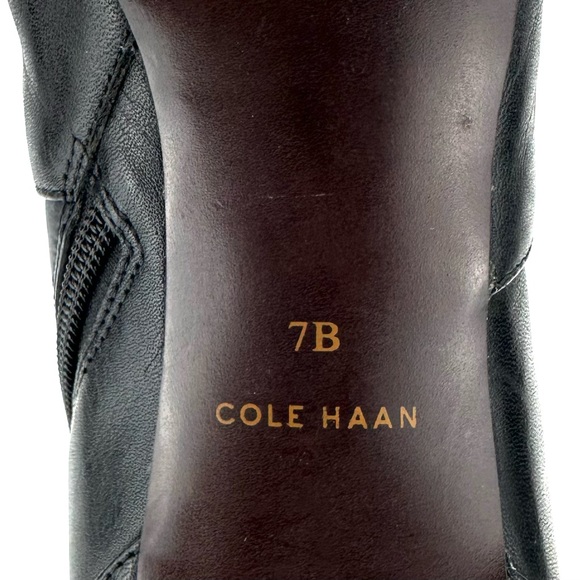 COLE HAAN GRAND.OS BLACK LEATHER POINTY TOE STILETTO HEEL SHORT BOOTS/BOOTIES🆕 - Picture 14 of 16